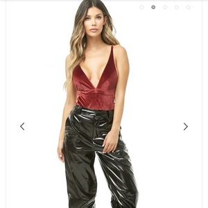 NWT velvet cutout bodysuit